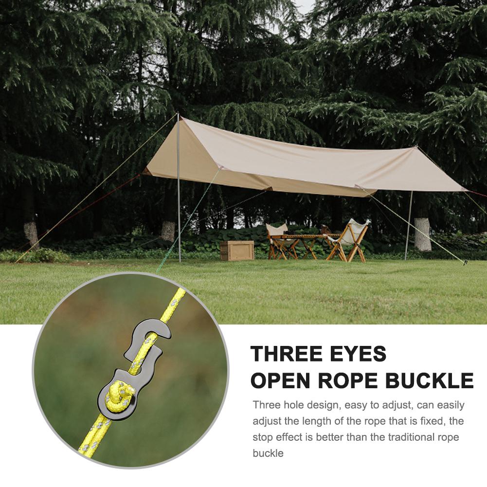 Cheap Goat Tents 30pcs Adjustable Camping Tent Cord Rope Buckle S Type Tensioners Fastener Aluminum Alloy Parachute Rope Buckles Camping Tools   